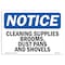 Signmission OSHA Sign, 12" H, Rigid Plastic, Cleaning Supplies Brooms Dust Pans And Shovels Sign, Landscape OS-NS-P-1218-L-10650 - alternate 1